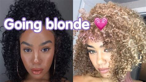 Going Blonde Bleaching Curly Hair Youtube