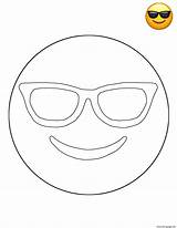 Sunglasses Emoji Coloring Sheets Pages Printable sketch template