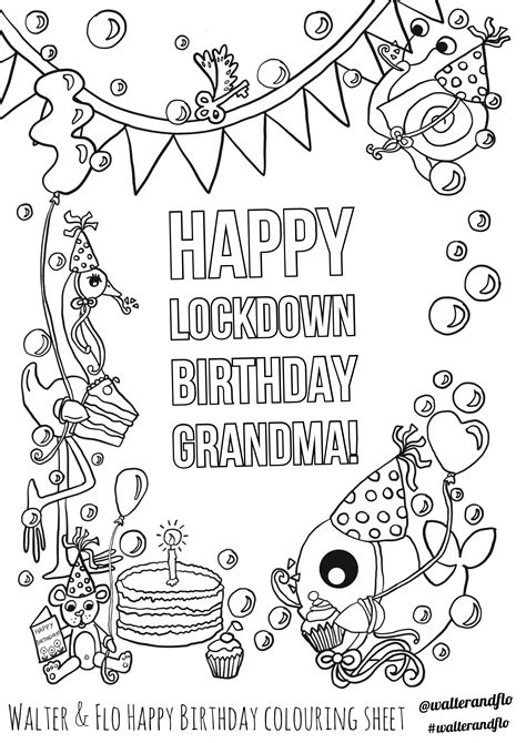 happy birthday nana coloring pages