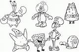 Coloring Spongebob Characters Pages Squarepants Popular sketch template