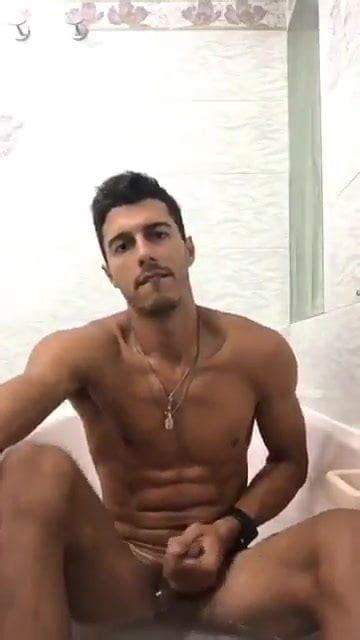 fitness man jerking off semen shower time free gay porn