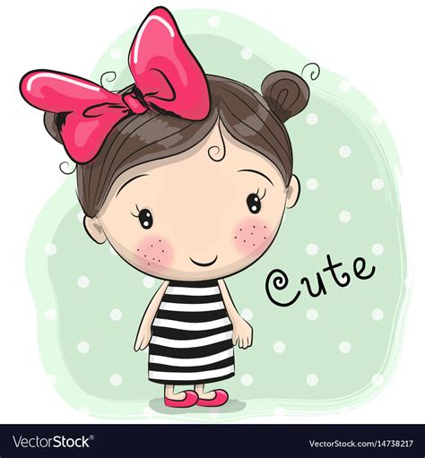 cute cartoon girl royalty  vector image vectorstock