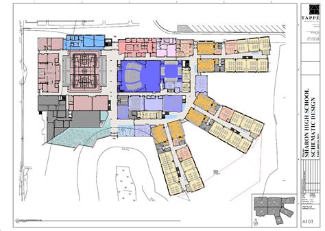 schematic design  floor plan sharon high school building project