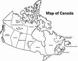 Canada Map Coloring Colouring Printable Canadian Getcoloringpages sketch template