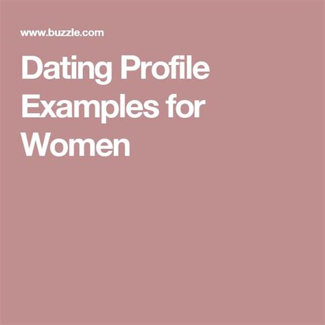 16 Best Online Dating Profile Examples For Women Images On Pinterest
