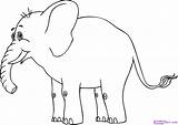 Cartoon Elephant Drawing Coloring Kids Pages Draw Elephants Color Step Line Clipart Filling Drawings Printable Simple Print Dragoart Animals Cliparts sketch template