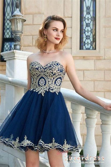 fashion  party dresses lace formal dresses  teens  size navy blue hoco dre