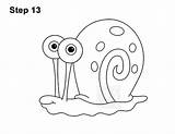 Spongebob Gary Draw Squarepants Snail Drawing Step Pencil Carefully Inking Marker Permanent Pen Lines Using After Over Make sketch template