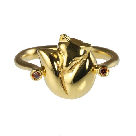 personalised sleepy fox ring by jana reinhardt jewellery