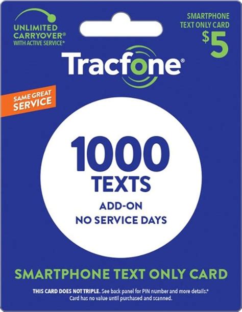 Tracfone Wireless 5 Text Only Card Tracfone V18 1000 Text Add On
