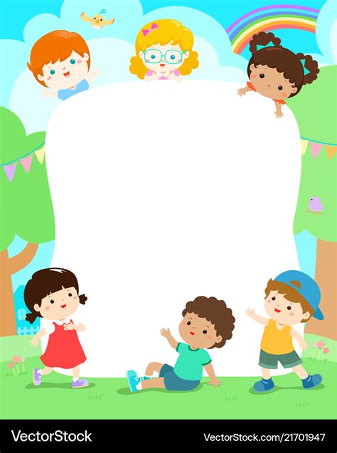 blank playground template happy kids poster design