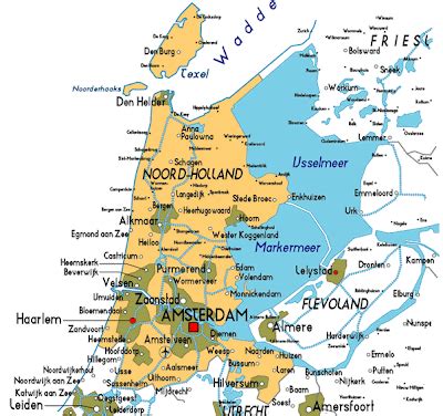 map  noord holland province city map  netherlands political regional province