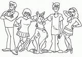 Coloring Scooby Doo Gang Pages Machine Mystery Popular Coloringhome sketch template