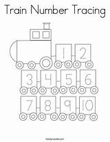 Number Tracing Coloring Train sketch template