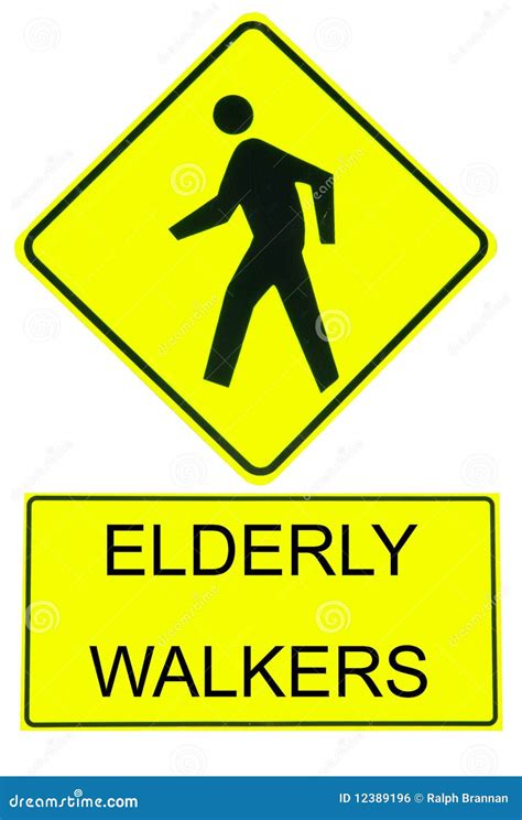 caution sign elderly walkers stock photo image  black diamond