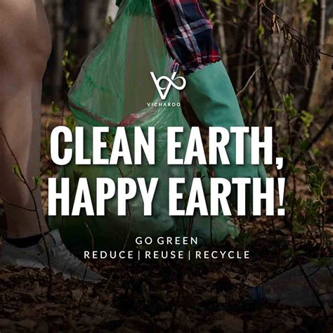 clean earth happy earth reduce reuse recycle    single
