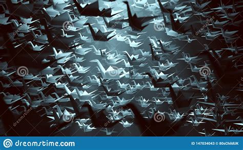 thousand origami paper cranes stock illustration illustration  gift