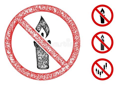 vector candle warning triangle sign icon stock illustration