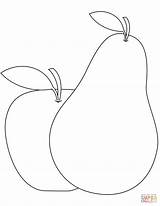 Coloring Pear Apple Pages Printable Pears Drawing Categories sketch template