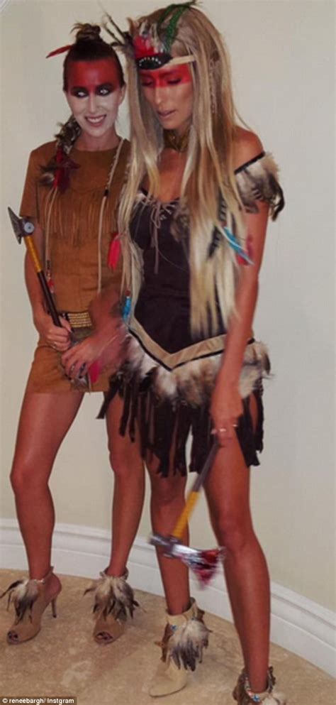 extra s renee bargh rocks sexy native american costume as she parties