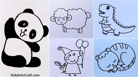 easy animal drawings  kids  beginners kids art craft