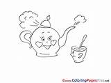 Coloring Pages Kettle Tea Cup Sheet Title sketch template