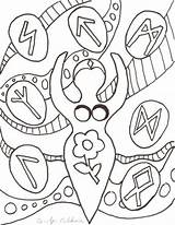 Coloring Pages Pagan Runes Wiccan Adults Printable Adult Book Books Getcolorings Embroidery Goddess Colouring 6kb 518px sketch template