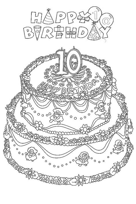 happy  birthday colouring pages sketch coloring page