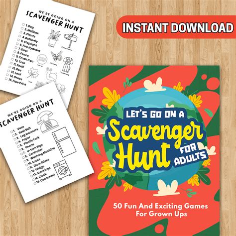 best value 50 adult scavenger hunt printable game adult games etsy