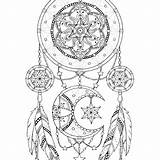 Pages Dreamcatcher Coloring Dream Catcher Adult Adults Mandala Printable Colouring Moon Book Catchers Mandalas Sheets Drawing Animal Stars Painting Choose sketch template