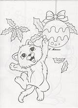 Christmas Coloring Cat Pages Cats Choose Board sketch template