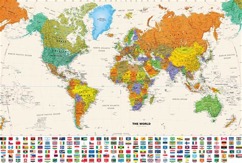 mapa de paises del mundo  world map mural world map wall art