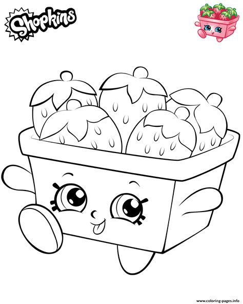 print strawberries shopkins  coloring pages  kids coloring