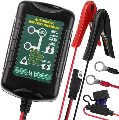 automatic battery charger maintainer trickle float  motorcycle car atv  picclick