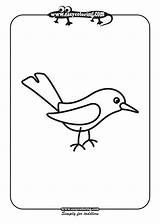 Bird Animals Coloring Easy Pages Simple Print Toddlers sketch template