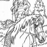 Horse Coloring Riding Pages Girl Girls Printable Getcolorings Getdrawings sketch template