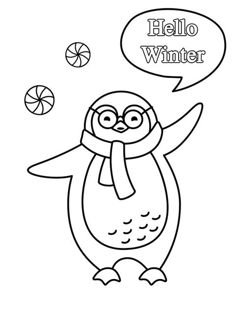 printable winter coloring pages  kindergarten