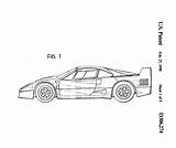 F40 Ferrari Patent Silodrome sketch template