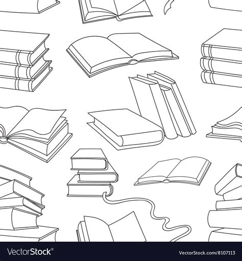 books pattern isolated  white background vector image