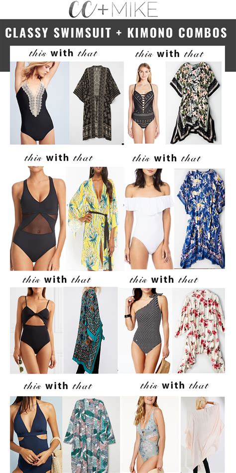 how to combine classy one piece swimsuits with kimonos