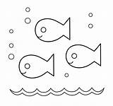 Coloring Fish Outline Cute Clip Clipart Pages Line Goldfish Drawing Simple Cliparts Fishies Template Sea Swimming Printable Group Swim Cartoon sketch template