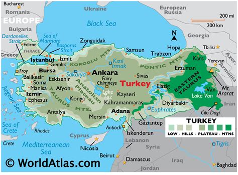 turkey map geography  turkey map  turkey worldatlascom