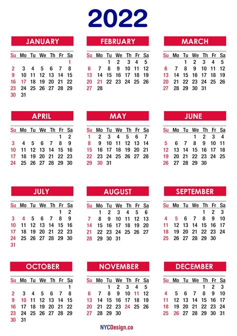 calendar  holidays printable   colorful sunday