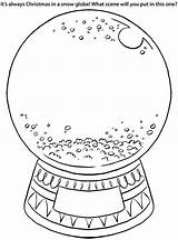 Globe Snow Coloring Pages Snowglobe Christmas Kids Globes Own Printable Winter Clipart Create Print Craft Color Template Sheet Empty Sneeuwbol sketch template