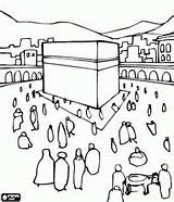 Coloring Kaaba Saudi Pages Arabia Makkah Islam Around Colouring Sheets Mecca Walking Ramadan Muslim Kids Kaba Islamic Pilgrims Cube Shaped sketch template