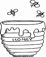 Honey Pot Coloring Bees Bee Clipart Winnie Jar Pages Printable Sketch Drawing Buzzing Kids Pooh Clip Template Colour Around Printables sketch template