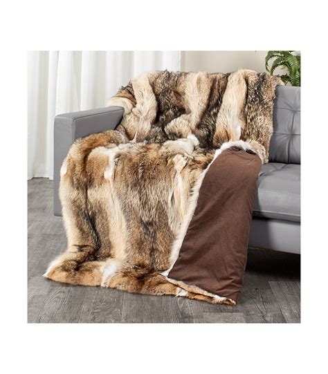 full pelt coyote fur blanket  luxurious home decor  fursourcecom