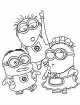 Coloring Minion Minions Pages Kids sketch template