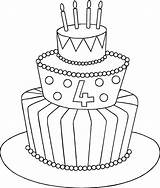 Cake Birthday Drawing Easy Sketch Candle Simple Step Verjaardag Coloring Pages Clipart Clip Cute Pencil Draw Drawings Kids 4th Outline sketch template
