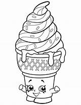 Ice Cream Coloring Pages Printable Shopkins Cute sketch template